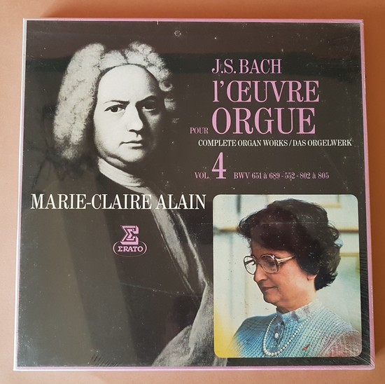 J.S. BACH L’œuvre pour orgue, complète organ works. /das orgelwerk. Vol 4 de 1980. Marie-Claire Alain coffret toscan1